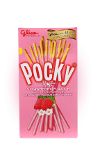 Бисквитные палочки Pocky в шоколадной глазури со вкусом клубники 45 гр