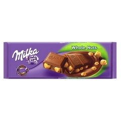 Молочный шоколад Milka Whole Nuts с цельным фундуком 250 грамм